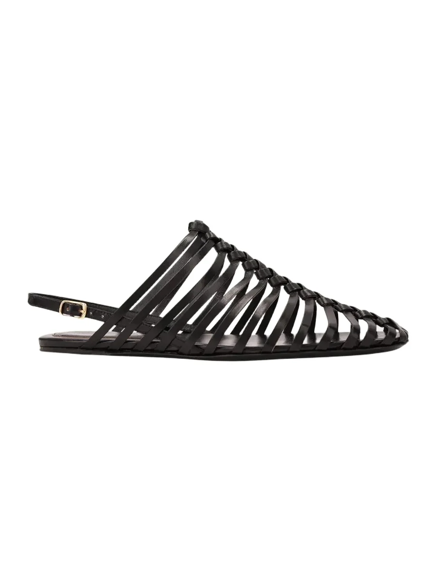 Dries Van Noten Woven Leather Slingback Sandals