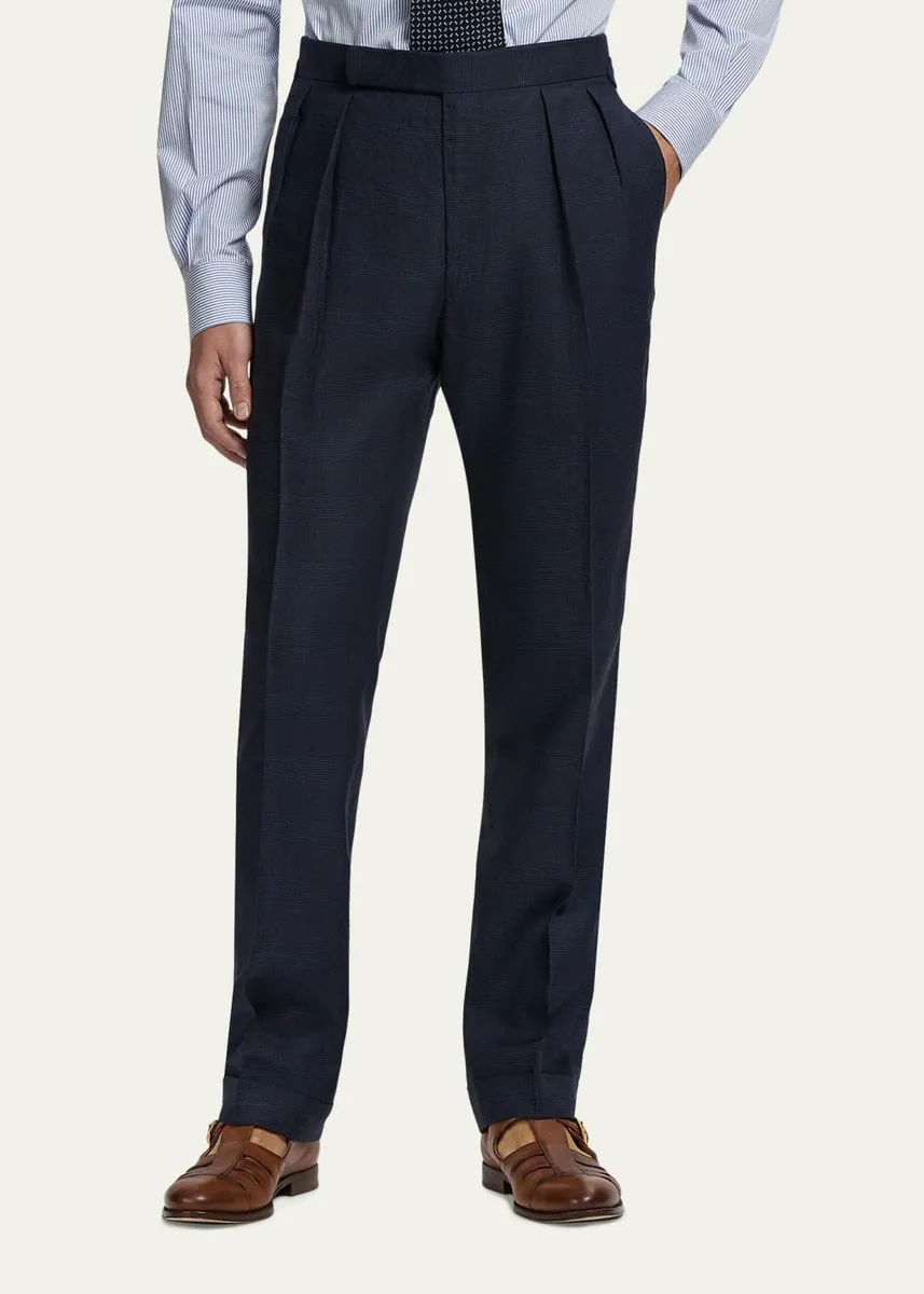 Ralph Lauren Purple Label Men's Gregory Hand-Tailored Plaid Trousers | Thumbnail 4 Ralph Lauren Purple Label Men's Gregory Hand-Tailored Plaid Trousers | Thumbnail 4