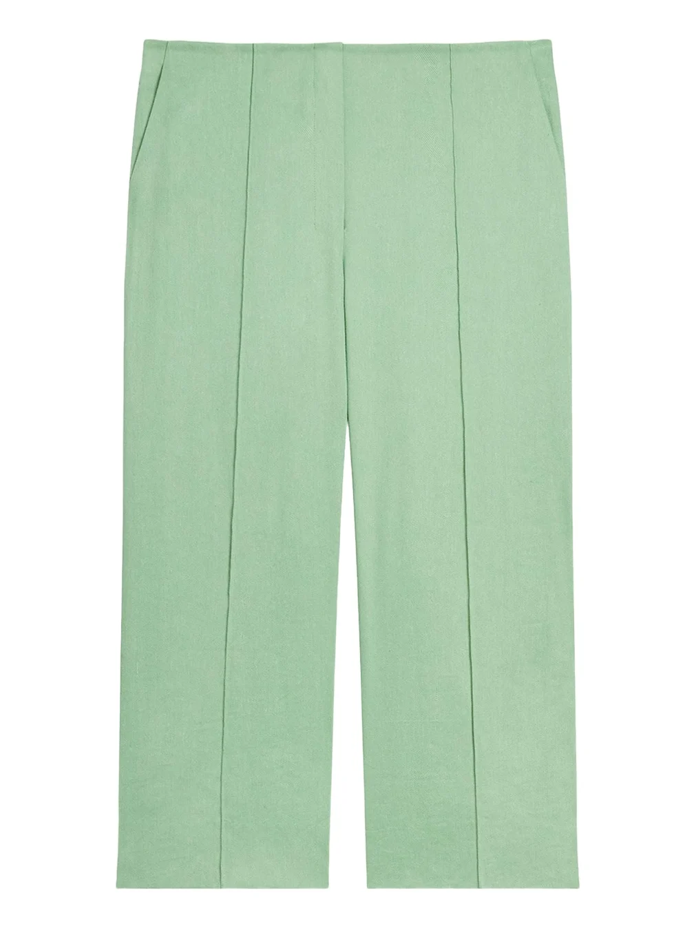 Theory Slit-Cuff Linen-Blend Capri Pants