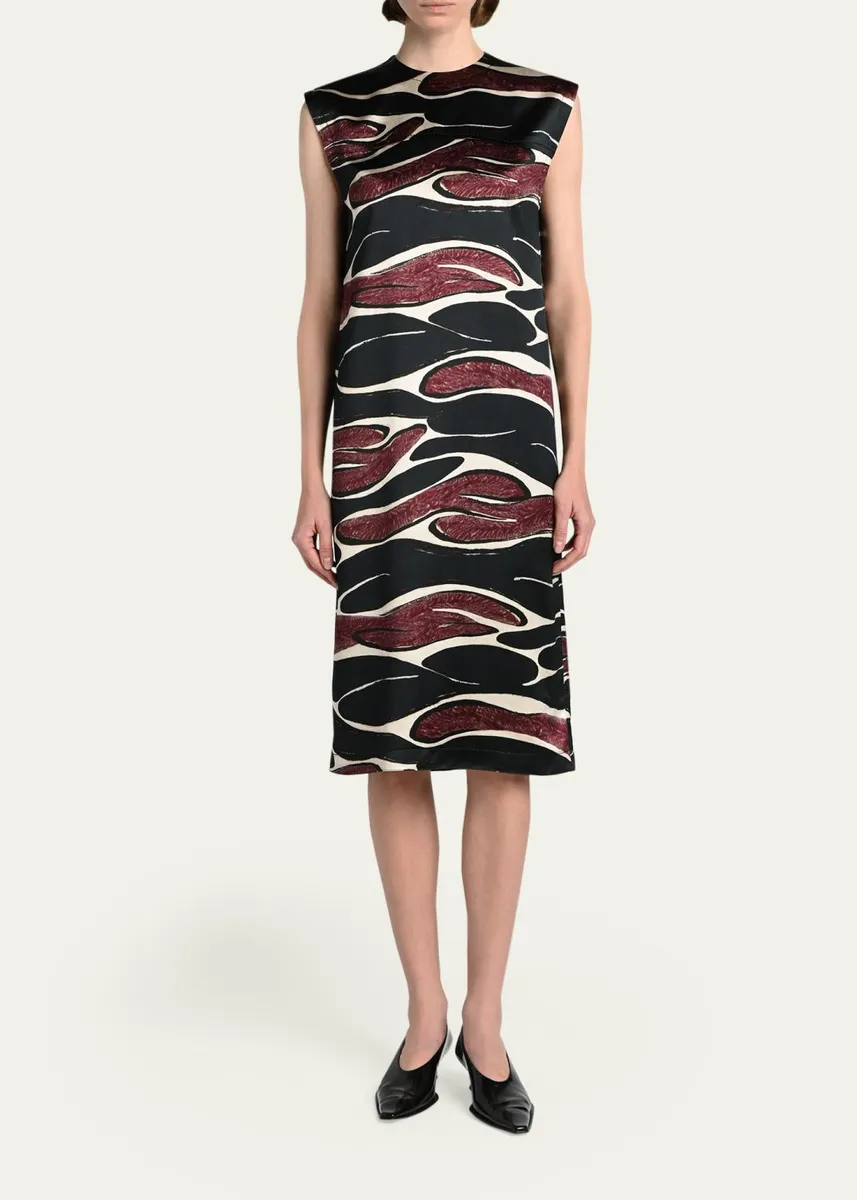 Marni Abstract Wave Sleeveless Midi Dress | Thumbnail 2