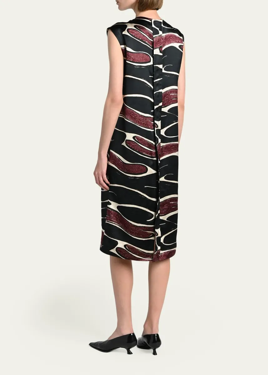 Marni Abstract Wave Sleeveless Midi Dress | Thumbnail 3