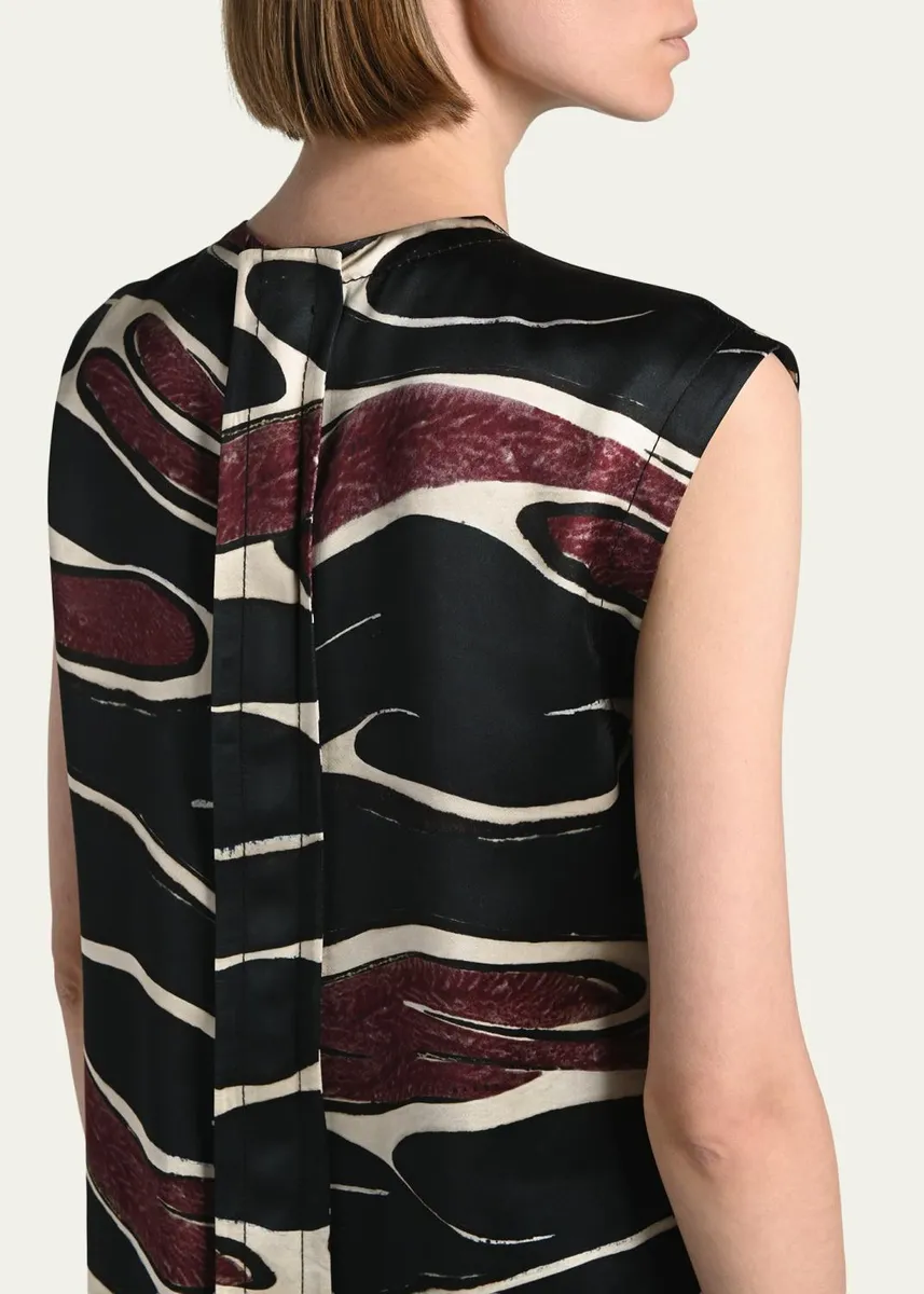 Marni Abstract Wave Sleeveless Midi Dress | Thumbnail 5