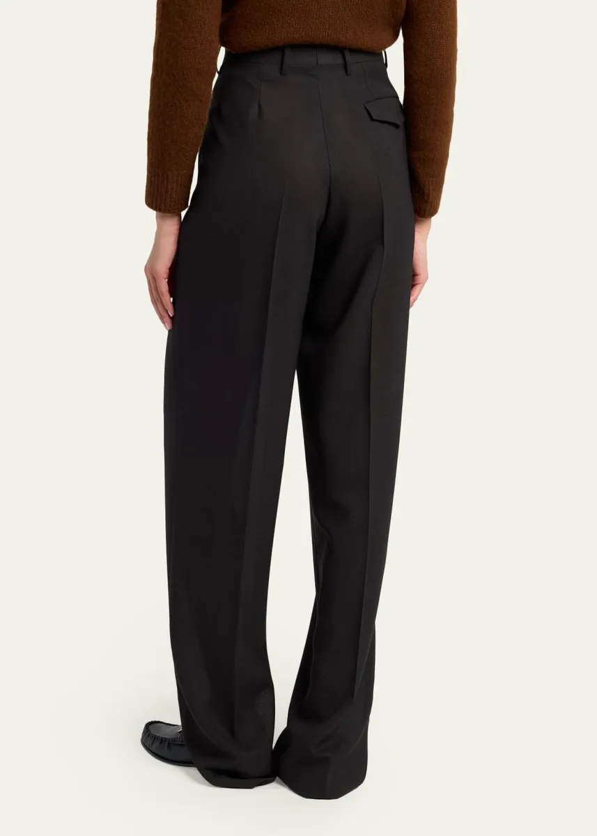 Tom Ford Double-Pleated Wool Straight-Leg Trousers | Thumbnail 3 Tom Ford Double-Pleated Wool Straight-Leg Trousers | Thumbnail 3