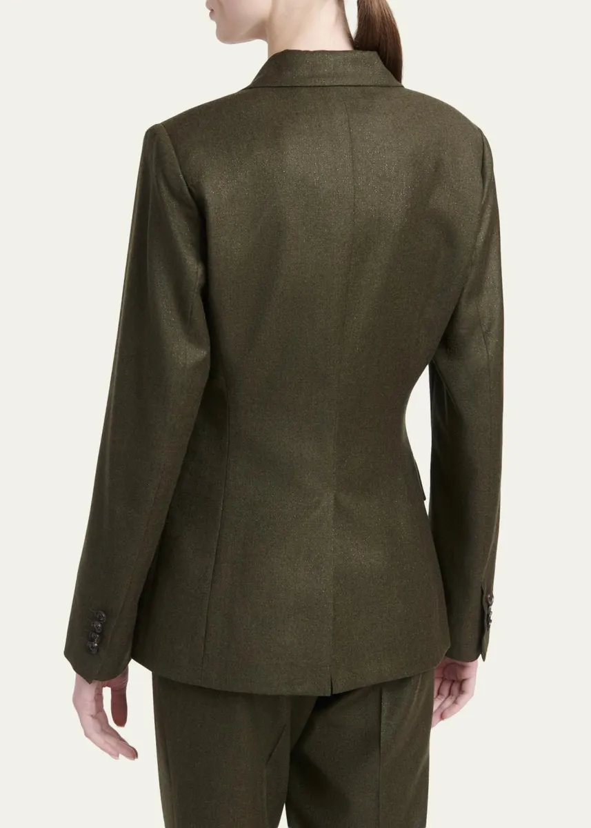 Kiton Metallic Wool Single-Breasted Jacket | Thumbnail 3 Kiton Metallic Wool Single-Breasted Jacket | Thumbnail 3