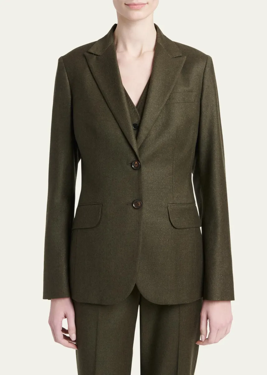 Kiton Metallic Wool Single-Breasted Jacket | Thumbnail 4 Kiton Metallic Wool Single-Breasted Jacket | Thumbnail 4