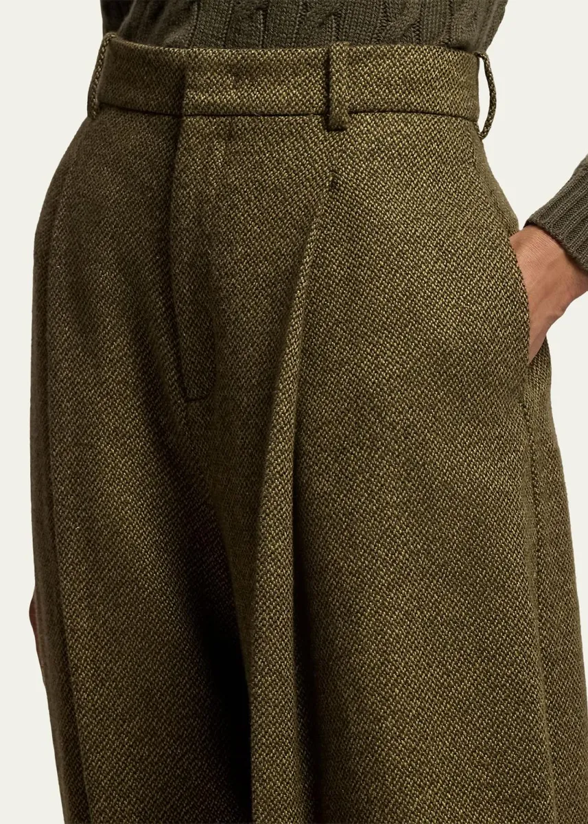 Ralph Lauren Collection Herringbone Barrel-Leg Trousers | Thumbnail 5