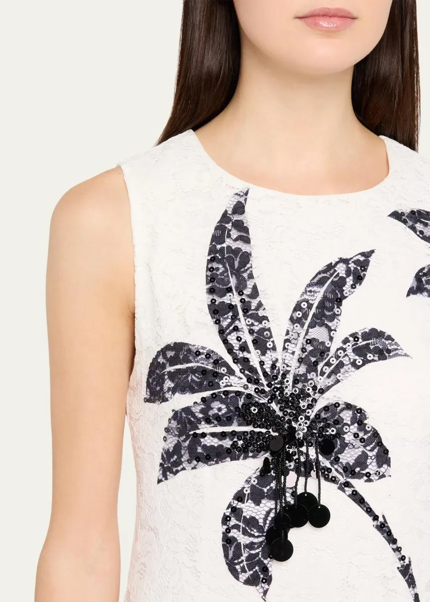 Kobi Halperin Maren Sleeveless Palm Leaf-Print Lace Dress | Thumbnail 5