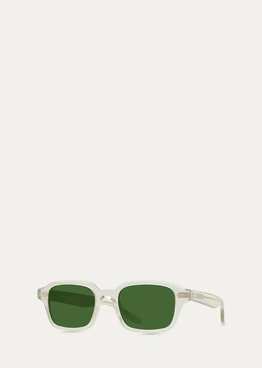 BARTON PERREIRA Men's Transparent-Acetate Rectangle Sunglasses | Thumbnail 2 BARTON PERREIRA Men's Transparent-Acetate Rectangle Sunglasses | Thumbnail 2