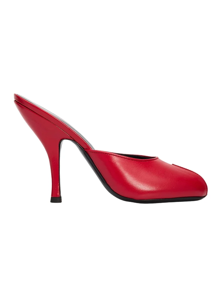 Jude 105mm Date Leather Peep-Toe Mules