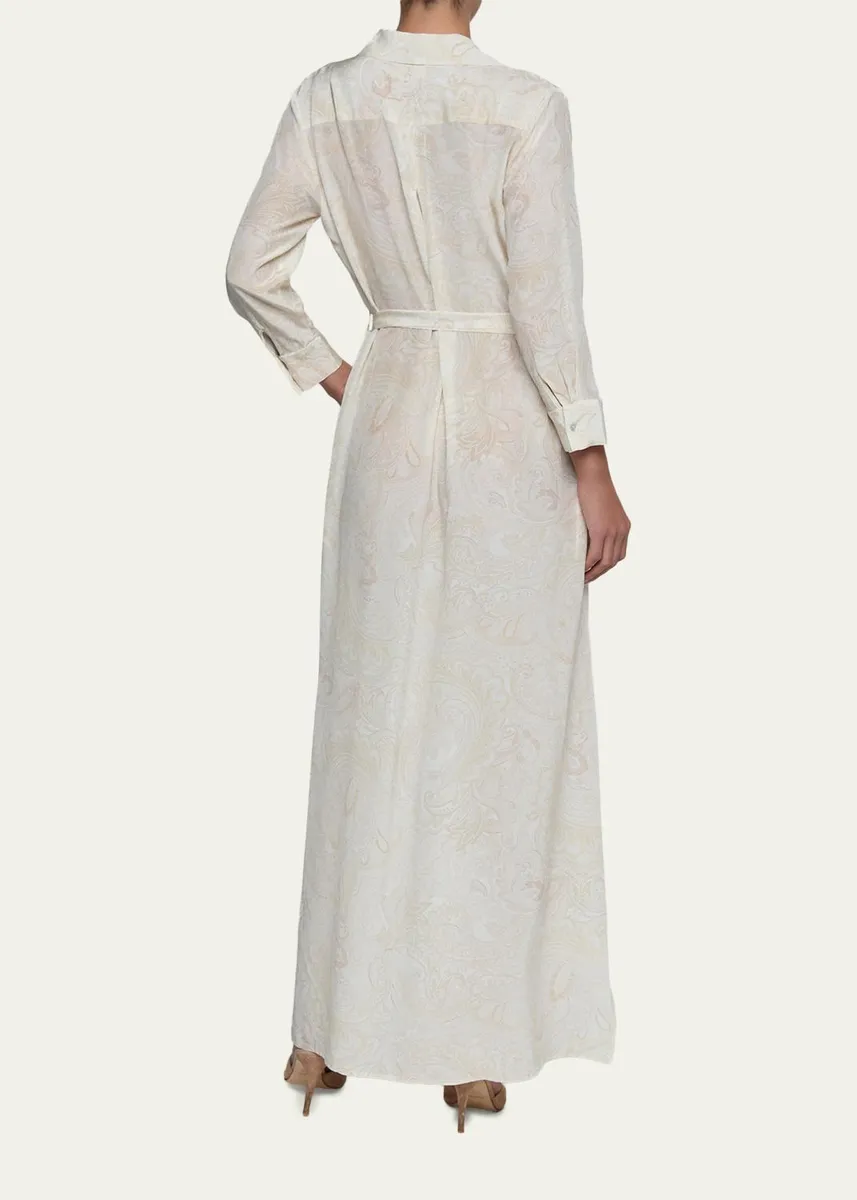 L'Agence Cameron Paisley Silk Long Shirtdress | Thumbnail 3