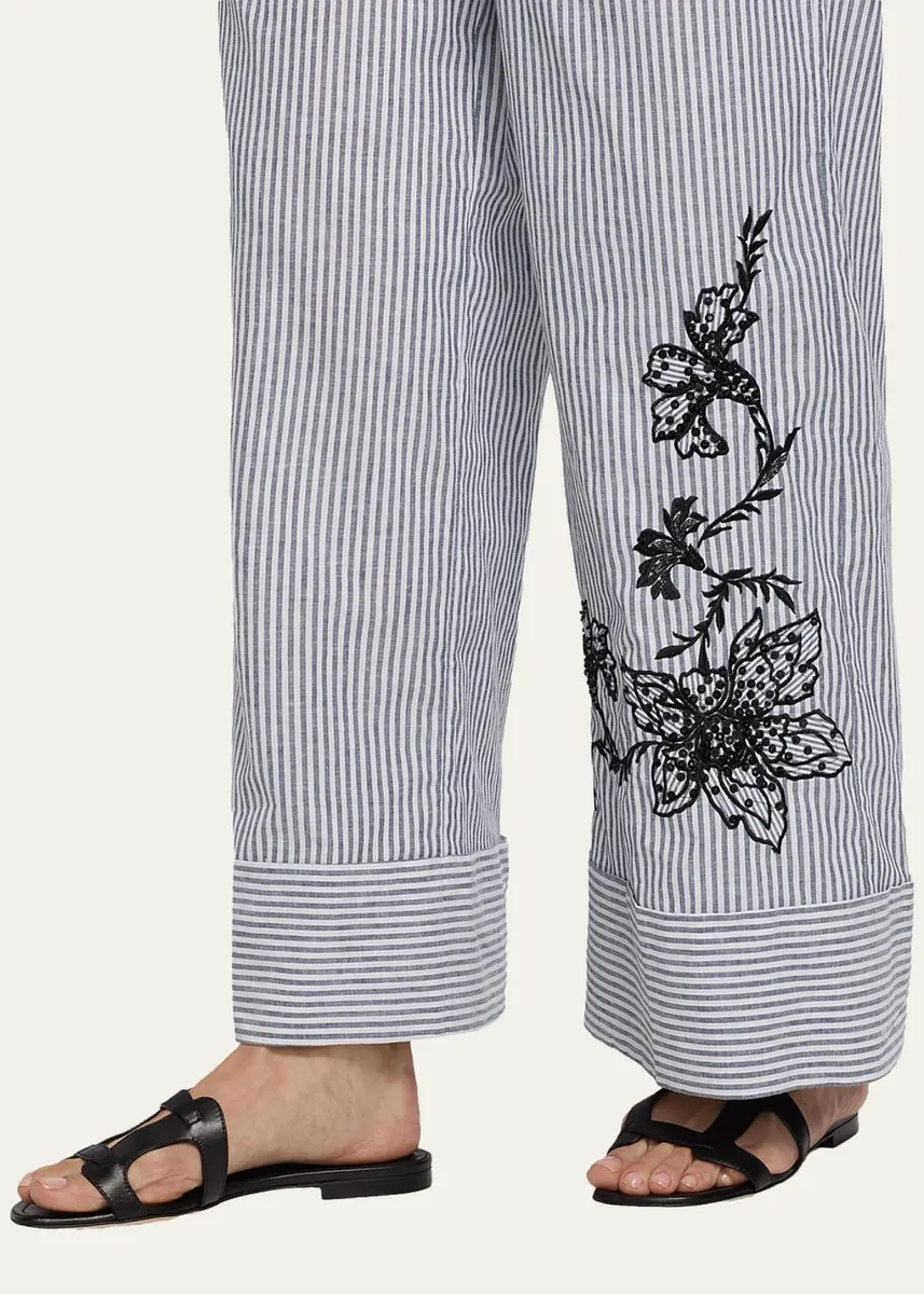 Kobi Halperin Callie Embroidered Striped Wide-Leg Pants | Thumbnail 5 Kobi Halperin Callie Embroidered Striped Wide-Leg Pants | Thumbnail 5