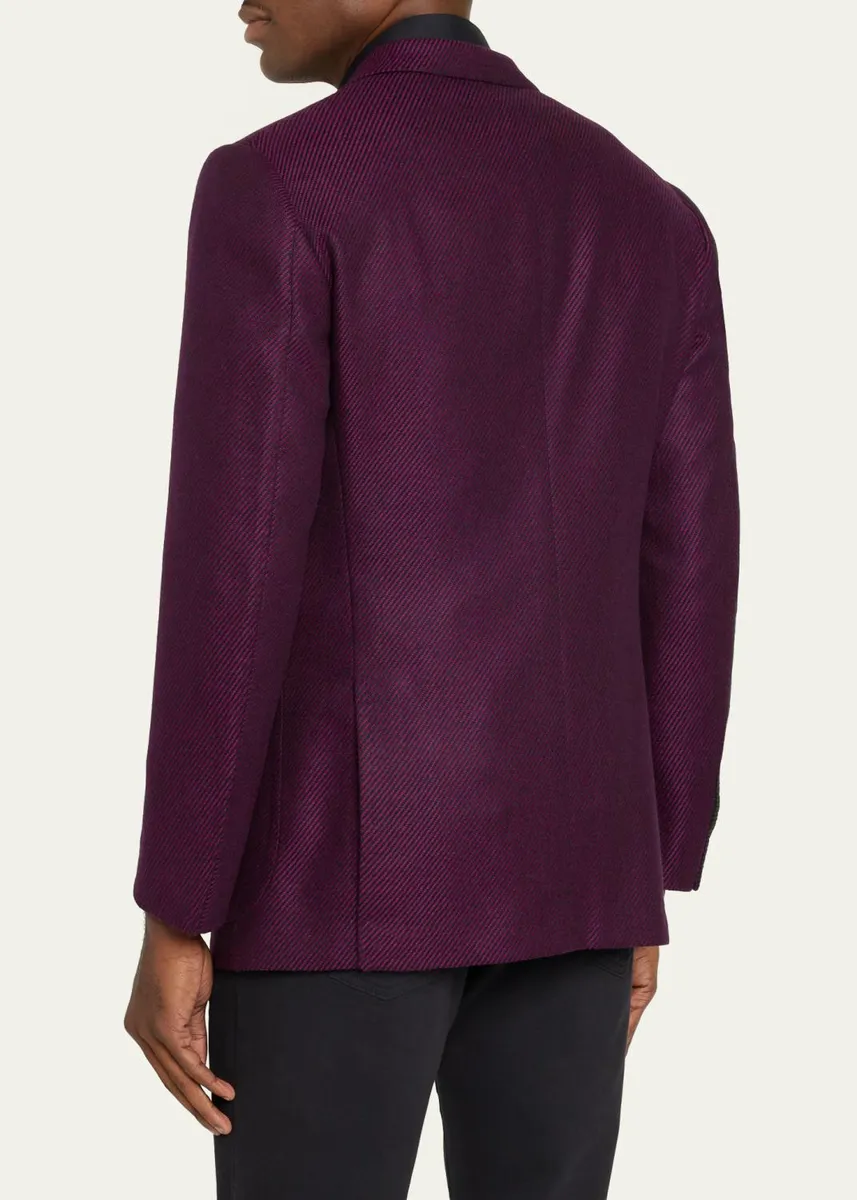 Cesare Attolini Men's Cashmere Diagonal-Texture Single-Breasted Sport Coat | Thumbnail 3 Cesare Attolini Men's Cashmere Diagonal-Texture Single-Breasted Sport Coat | Thumbnail 3