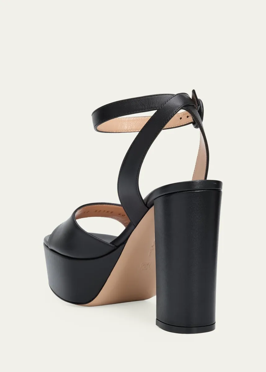 Gianvito Rossi 70mm Nappa Leather Platform Sandals | Thumbnail 4
