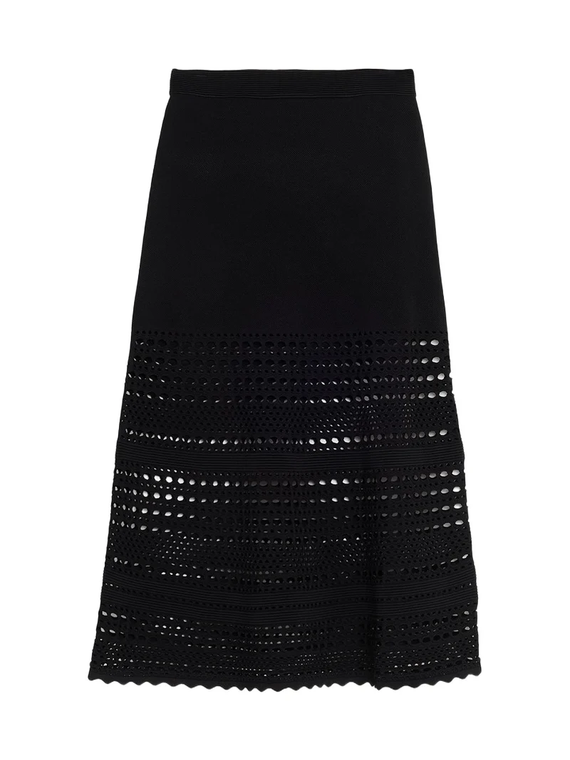 Simkhai Westly Open-Stitch Midi Skirt