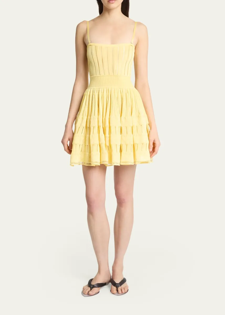 ALAÏA A-Line Crinoline Mini Dress with Removable Straps | Thumbnail 2 ALAÏA A-Line Crinoline Mini Dress with Removable Straps | Thumbnail 2