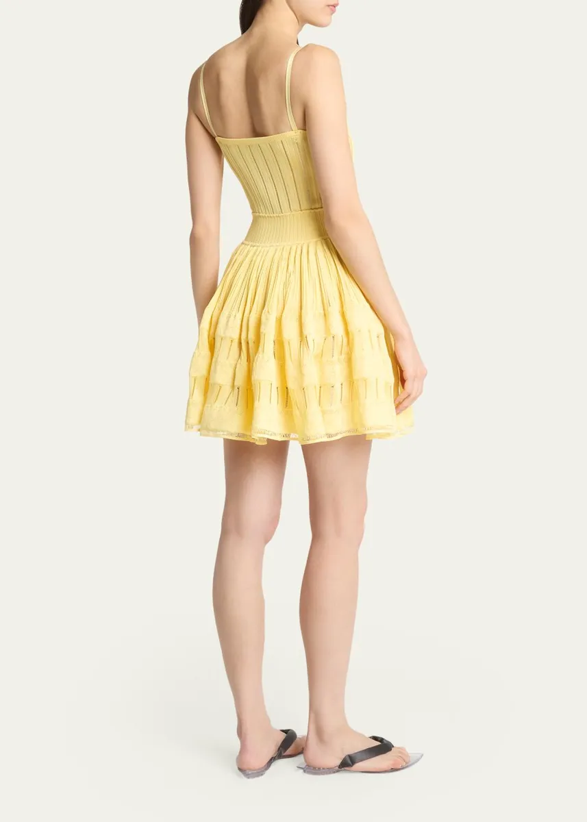 ALAÏA A-Line Crinoline Mini Dress with Removable Straps | Thumbnail 3 ALAÏA A-Line Crinoline Mini Dress with Removable Straps | Thumbnail 3