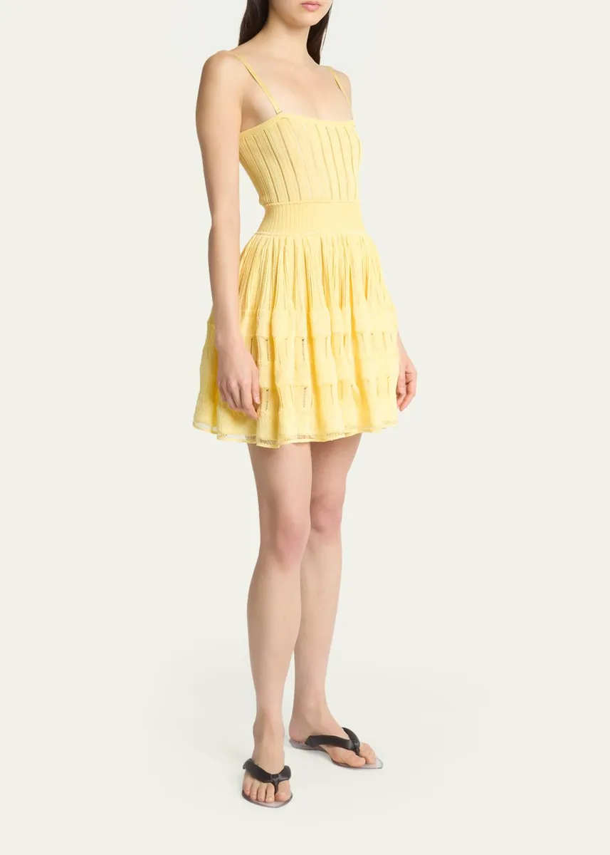ALAÏA A-Line Crinoline Mini Dress with Removable Straps | Thumbnail 4 ALAÏA A-Line Crinoline Mini Dress with Removable Straps | Thumbnail 4