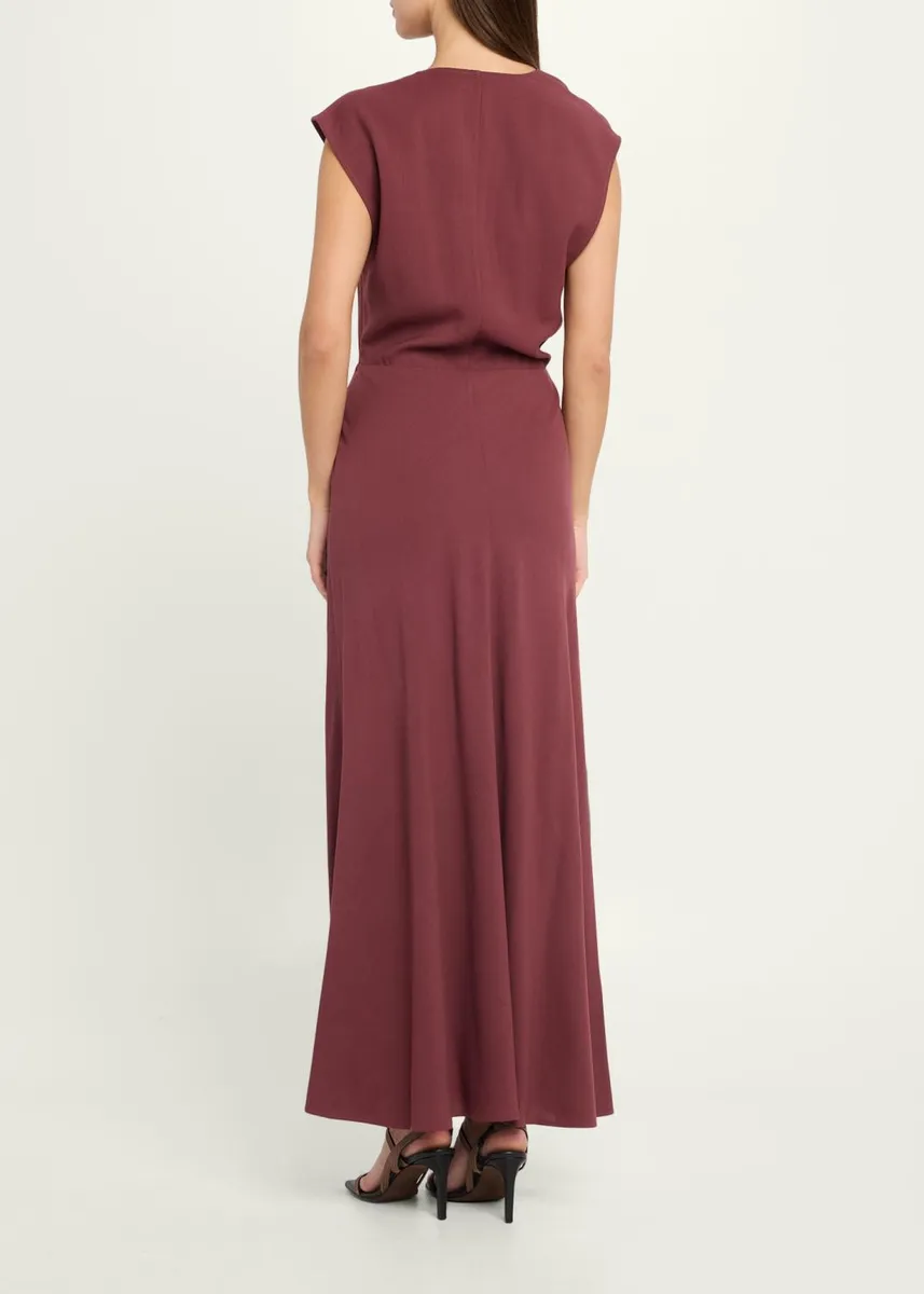 Brunello Cucinelli Fluid Wool Twill Cowl-Neck Dress | Thumbnail 3 Brunello Cucinelli Fluid Wool Twill Cowl-Neck Dress | Thumbnail 3