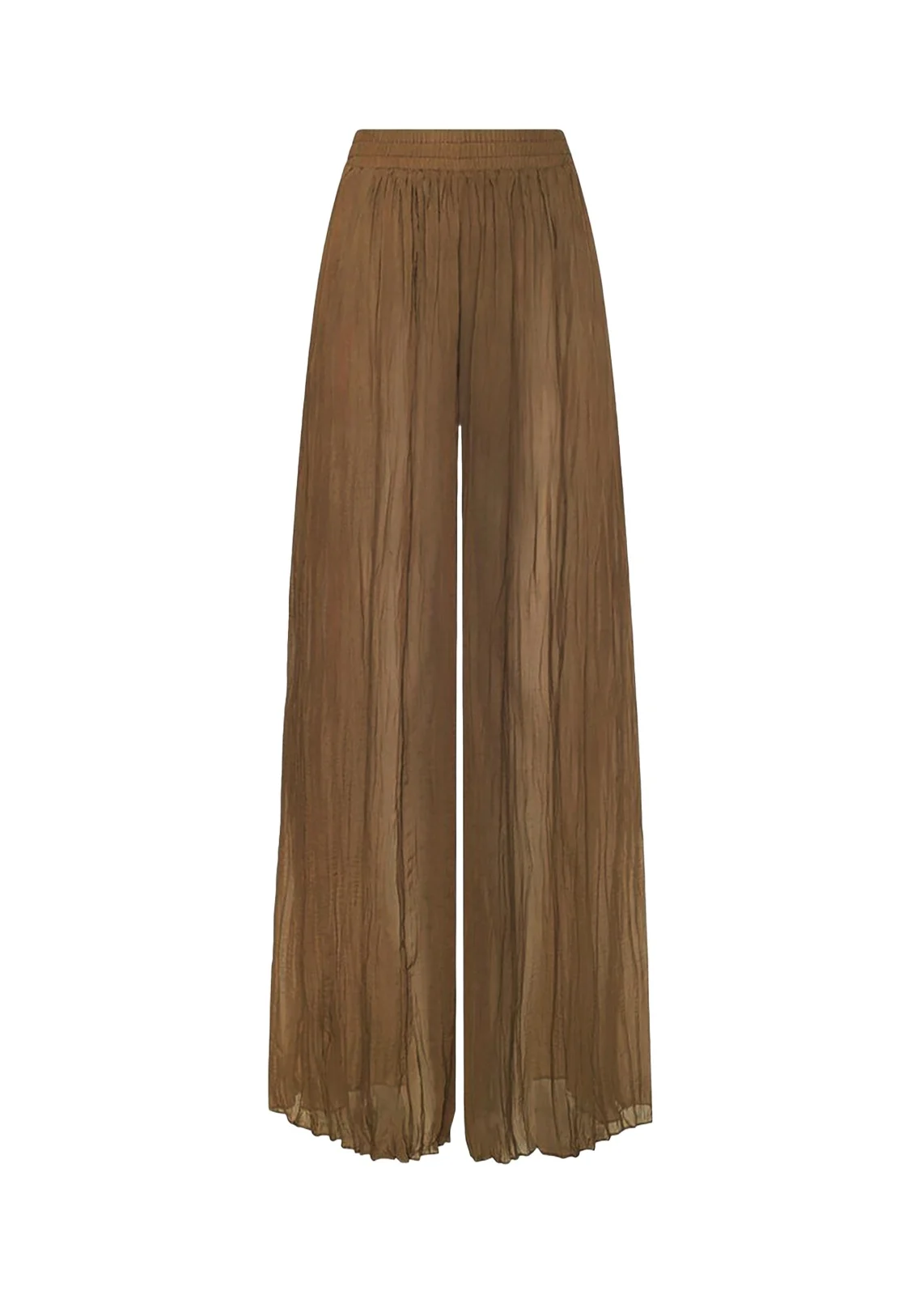 L'Agence Ethel Wide-Leg Crinkled Chiffon Pants