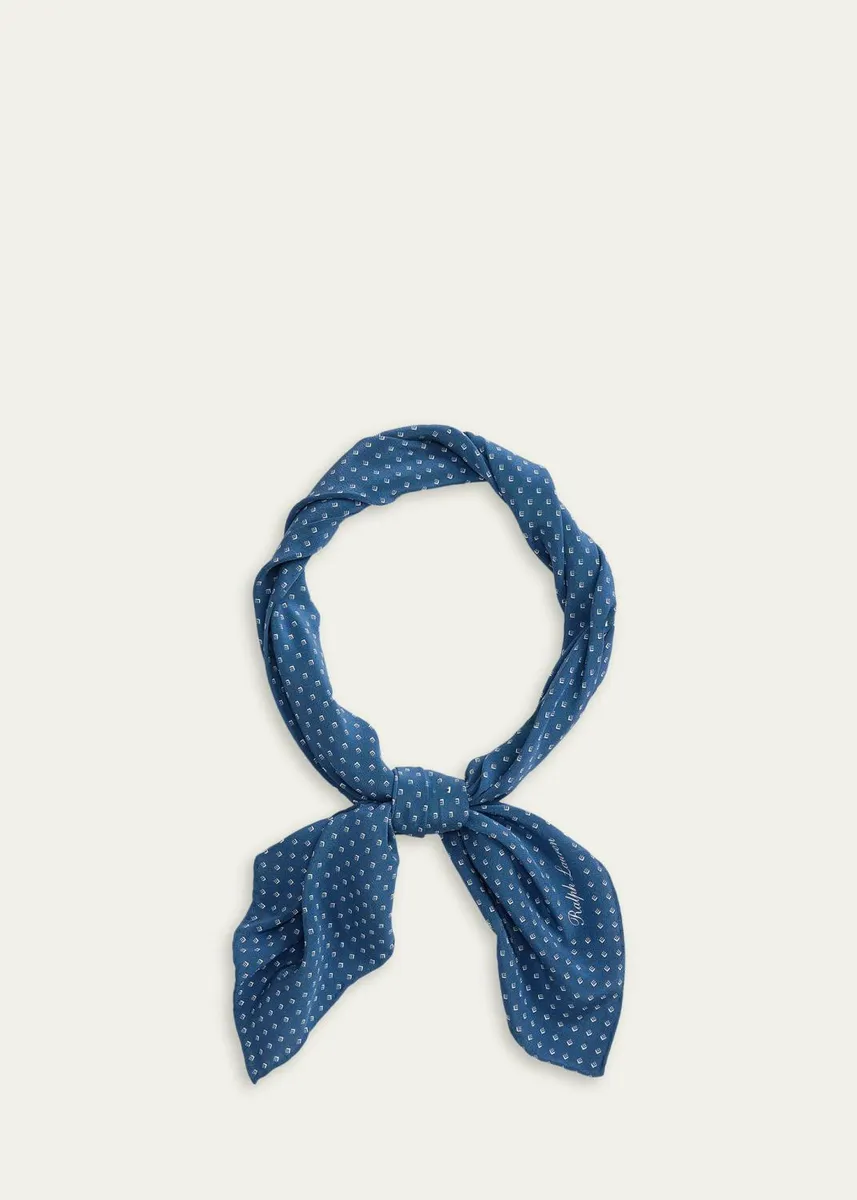 Ralph Lauren Purple Label Men's Neat-Print Silk Neckerchief | Thumbnail 5 Ralph Lauren Purple Label Men's Neat-Print Silk Neckerchief | Thumbnail 5