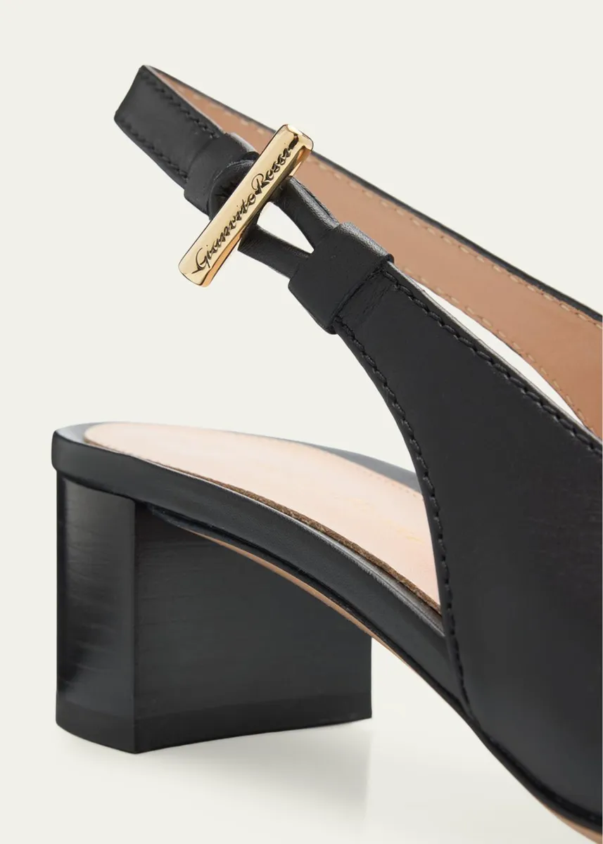 Gianvito Rossi 45mm Leather Slingback Pumps | Thumbnail 3