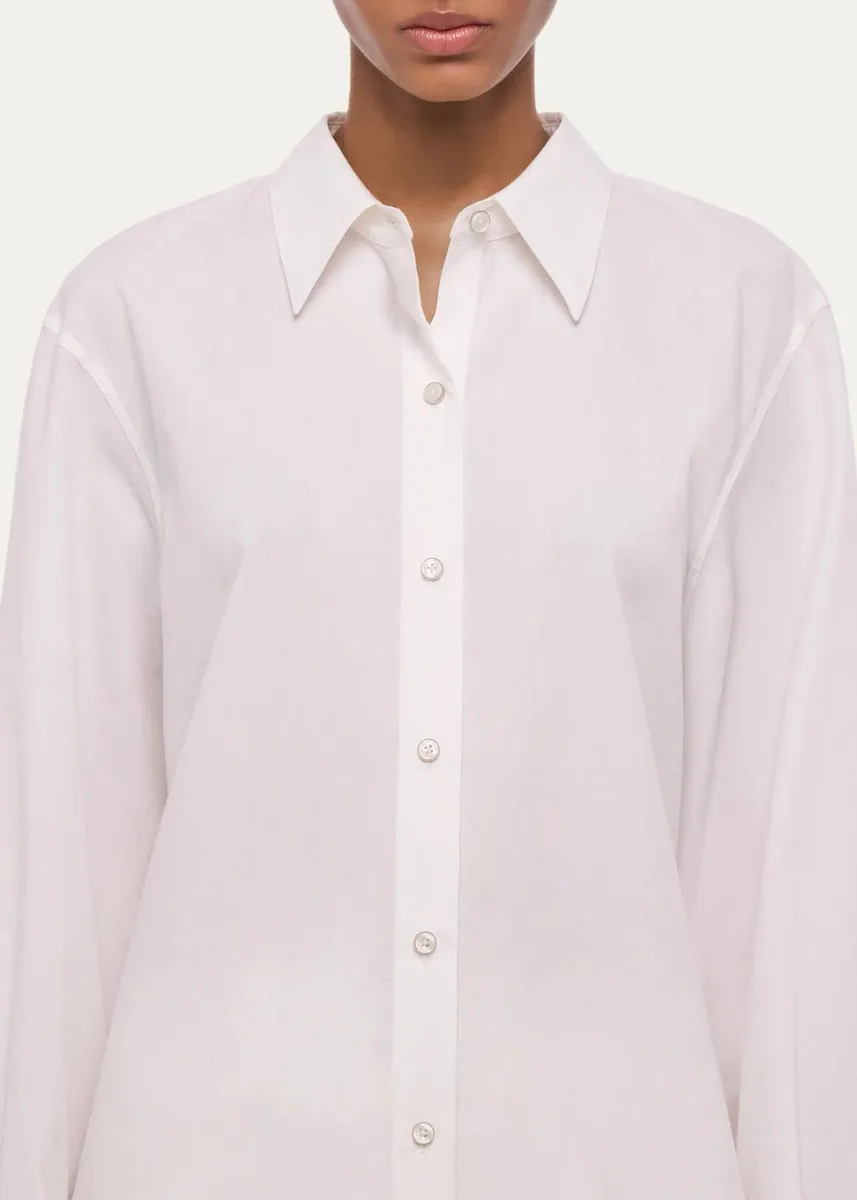 Helmut Lang Tie-Back Button-Front Cotton Shirt | Thumbnail 5