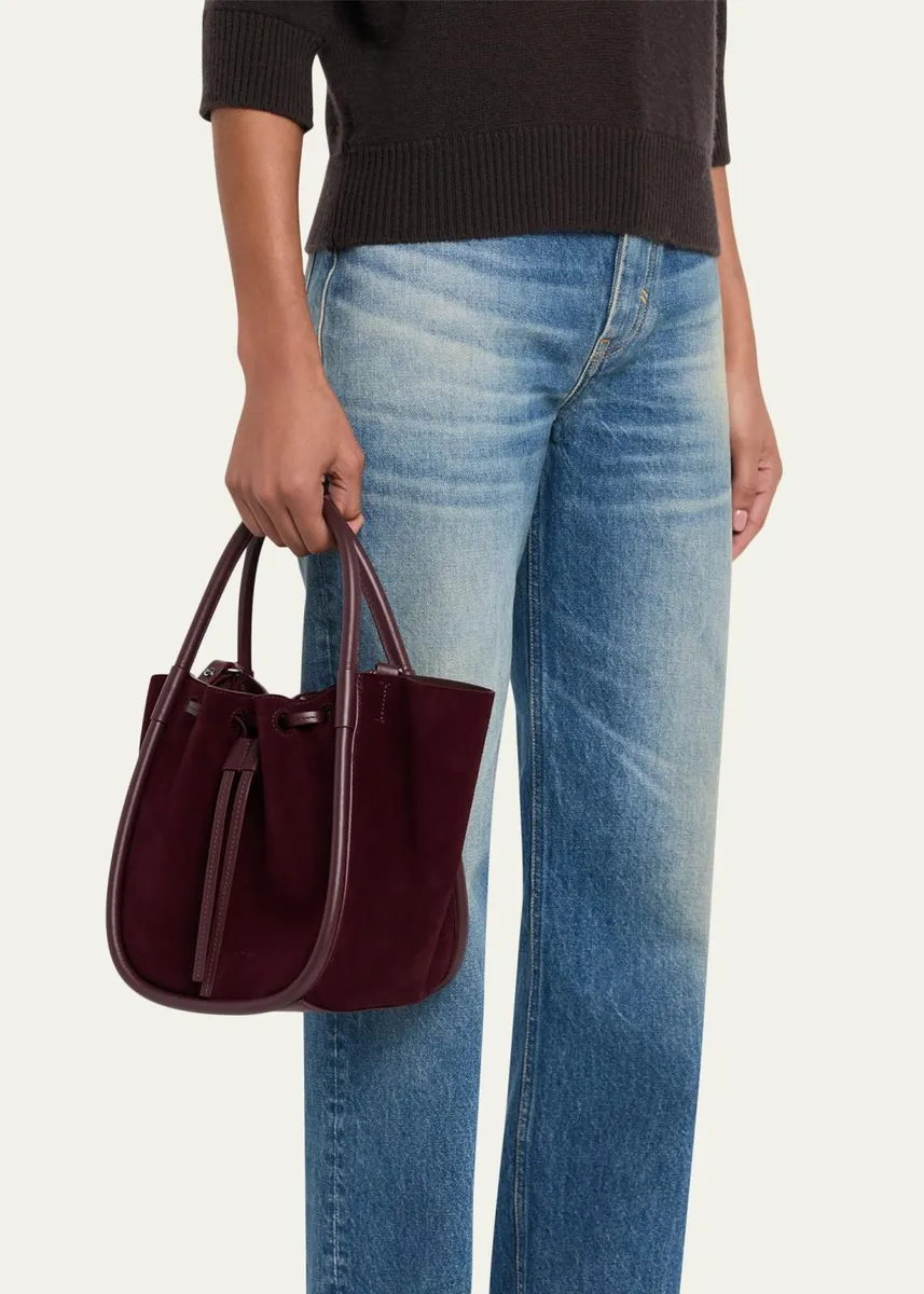 Proenza Schouler Small Ruched Suede and Leather Tote Bag | Thumbnail 2 Proenza Schouler Small Ruched Suede and Leather Tote Bag | Thumbnail 2