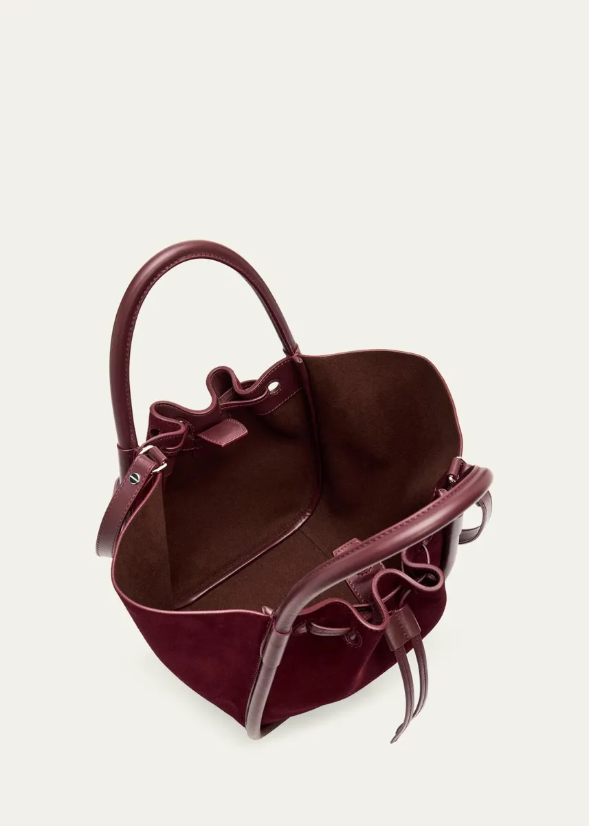 Proenza Schouler Small Ruched Suede and Leather Tote Bag | Thumbnail 4 Proenza Schouler Small Ruched Suede and Leather Tote Bag | Thumbnail 4