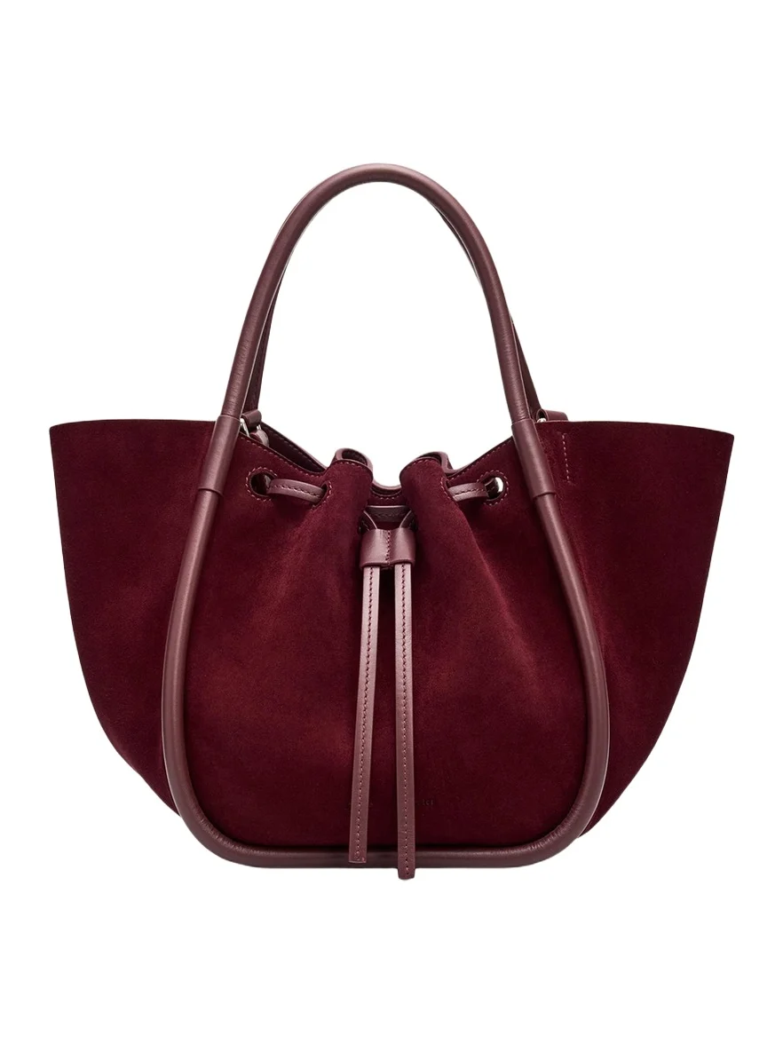 Proenza Schouler Small Ruched Suede and Leather Tote Bag