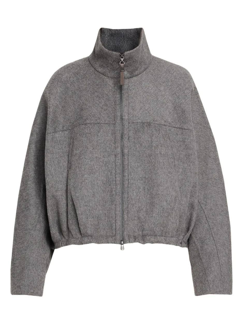 Brunello Cucinelli Fluid Double Wool Zipped Jacket