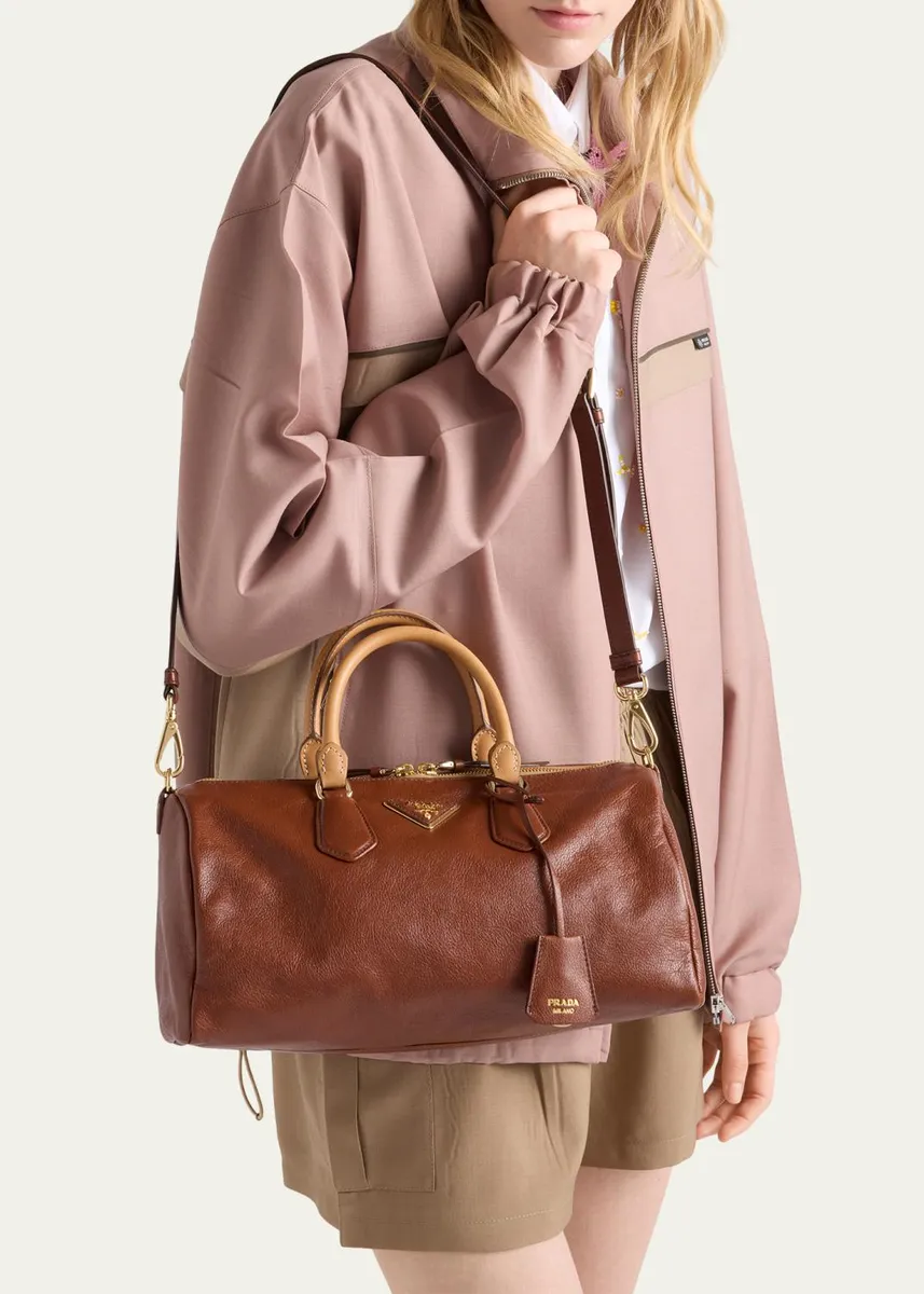 Prada Large Leather Top-Handle Bag | Thumbnail 2 Prada Large Leather Top-Handle Bag | Thumbnail 2