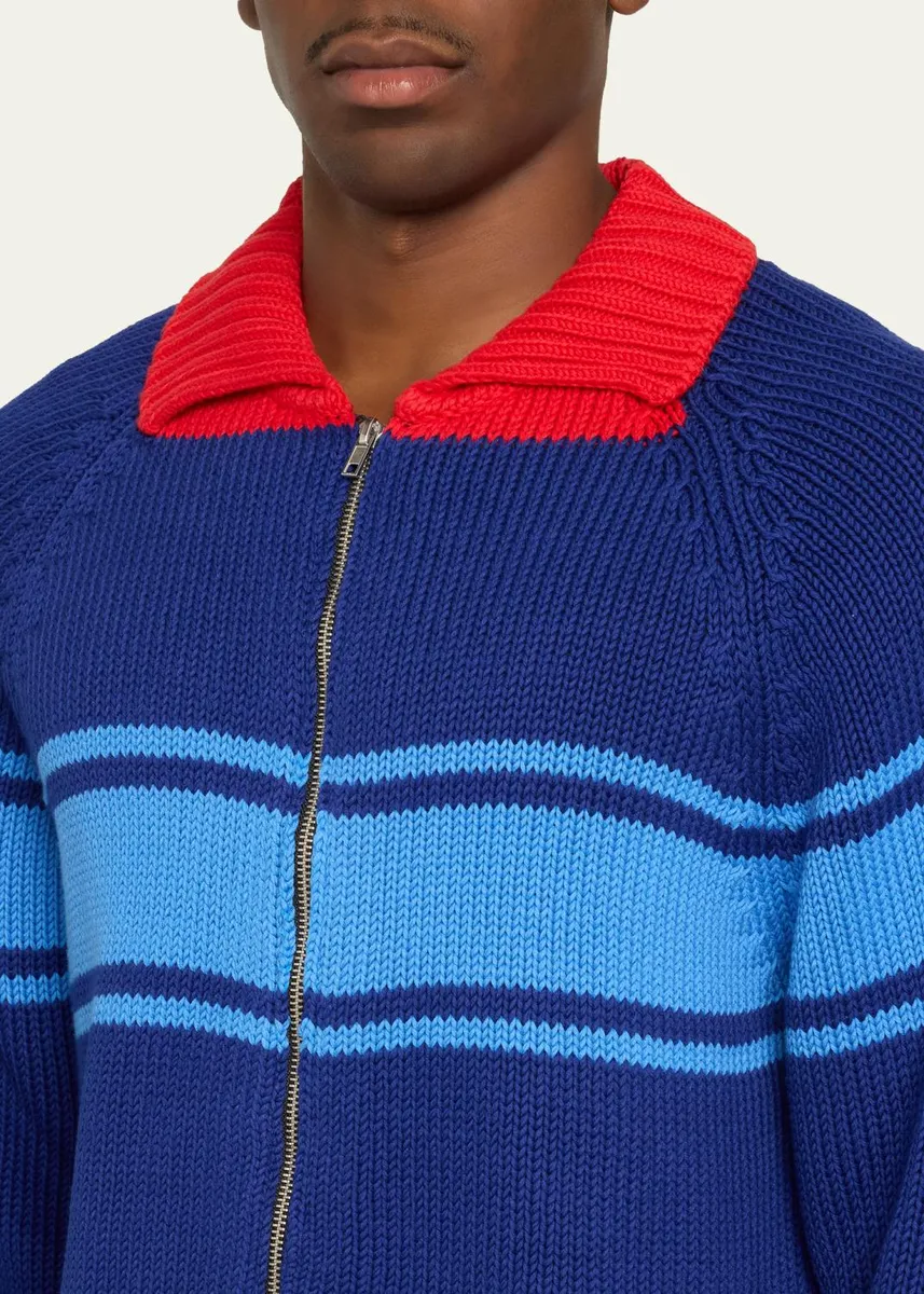 Marni Colorblocked Cotton Zip-Front Cardigan | Thumbnail 5 Marni Colorblocked Cotton Zip-Front Cardigan | Thumbnail 5