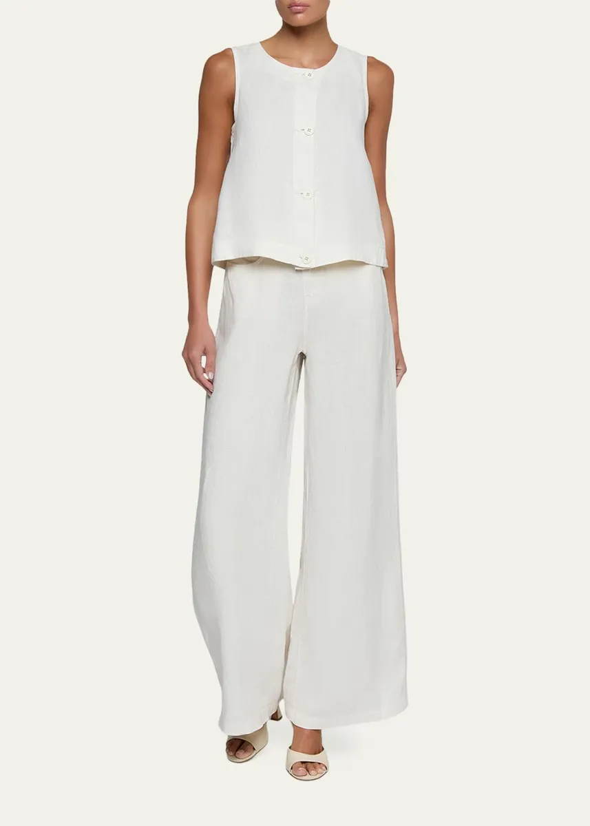 L'Agence Foster Sleeveless Linen Top | Thumbnail 2