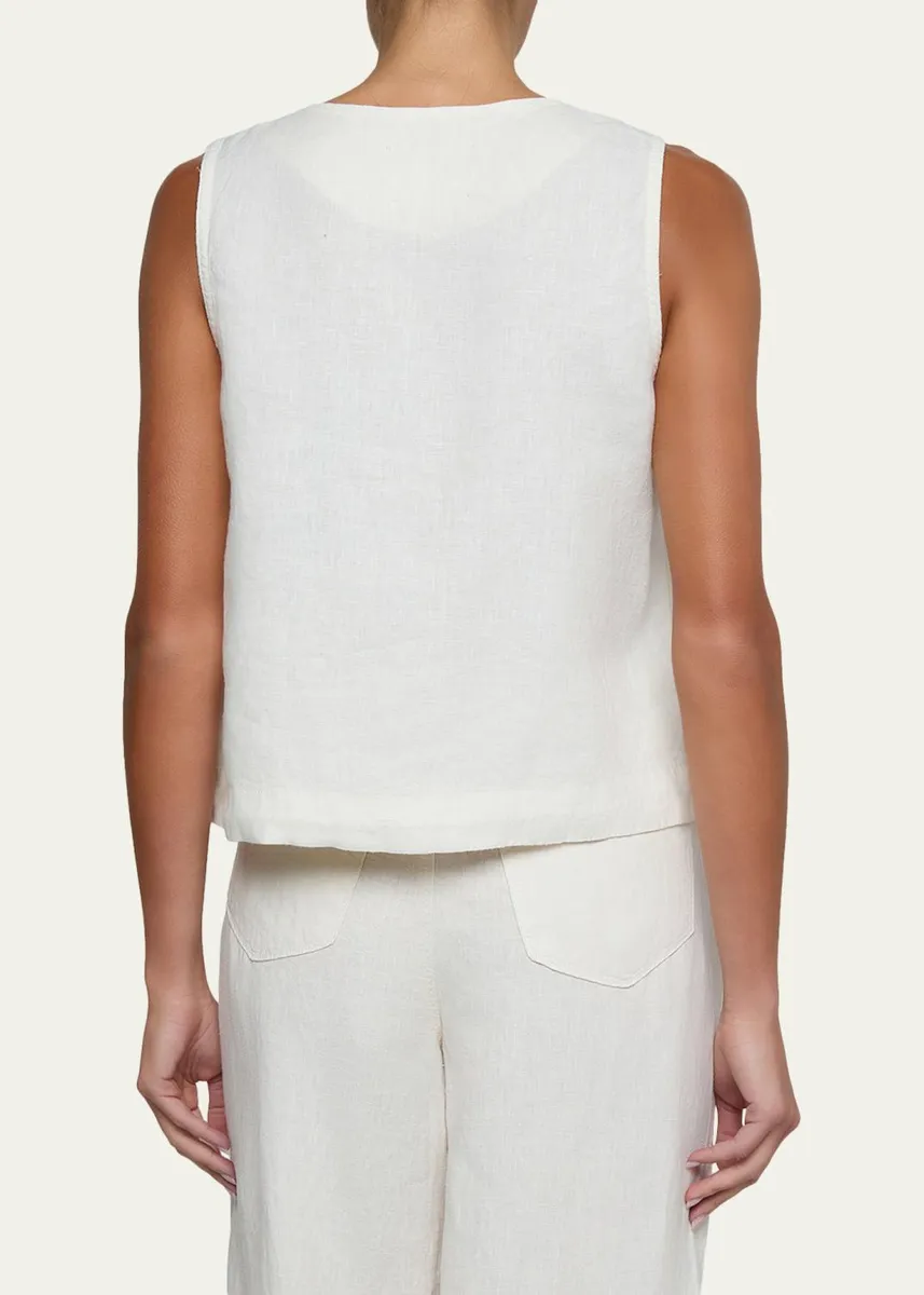 L'Agence Foster Sleeveless Linen Top | Thumbnail 3