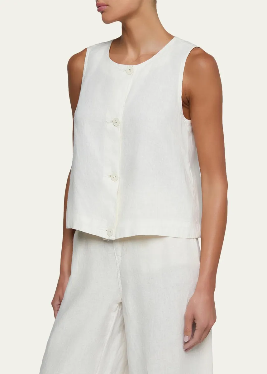 L'Agence Foster Sleeveless Linen Top | Thumbnail 5