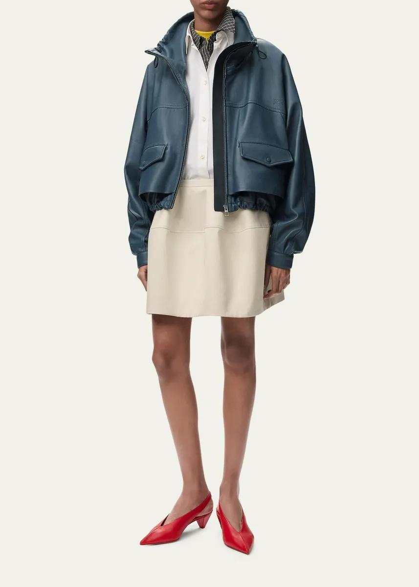 Loewe Double Layered Leather Zip Jacket | Thumbnail 2 Loewe Double Layered Leather Zip Jacket | Thumbnail 2