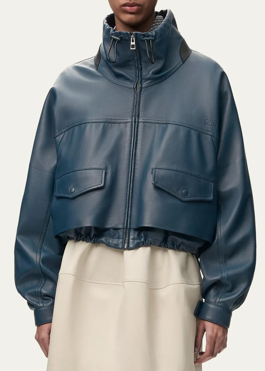 Loewe Double Layered Leather Zip Jacket | Thumbnail 4 Loewe Double Layered Leather Zip Jacket | Thumbnail 4