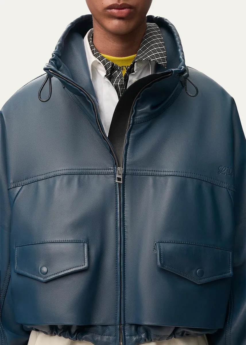 Loewe Double Layered Leather Zip Jacket | Thumbnail 5 Loewe Double Layered Leather Zip Jacket | Thumbnail 5