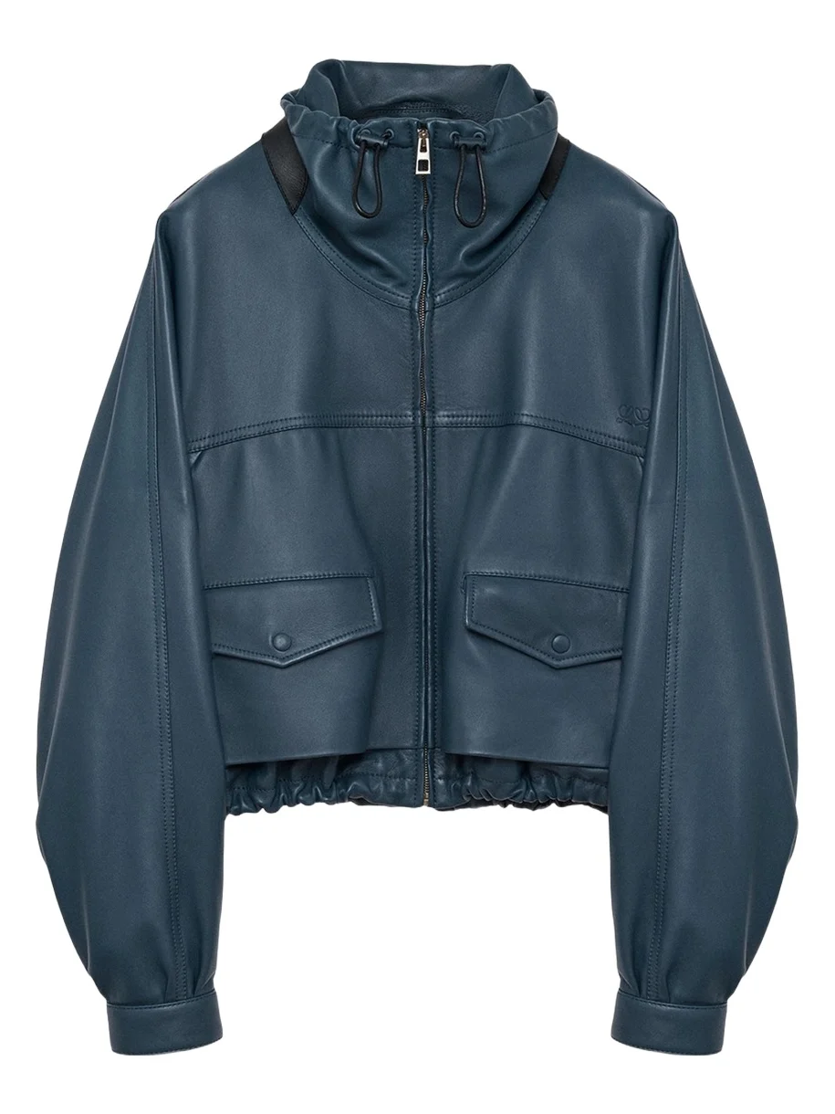 Double Layered Leather Zip Jacket Double Layered Leather Zip Jacket