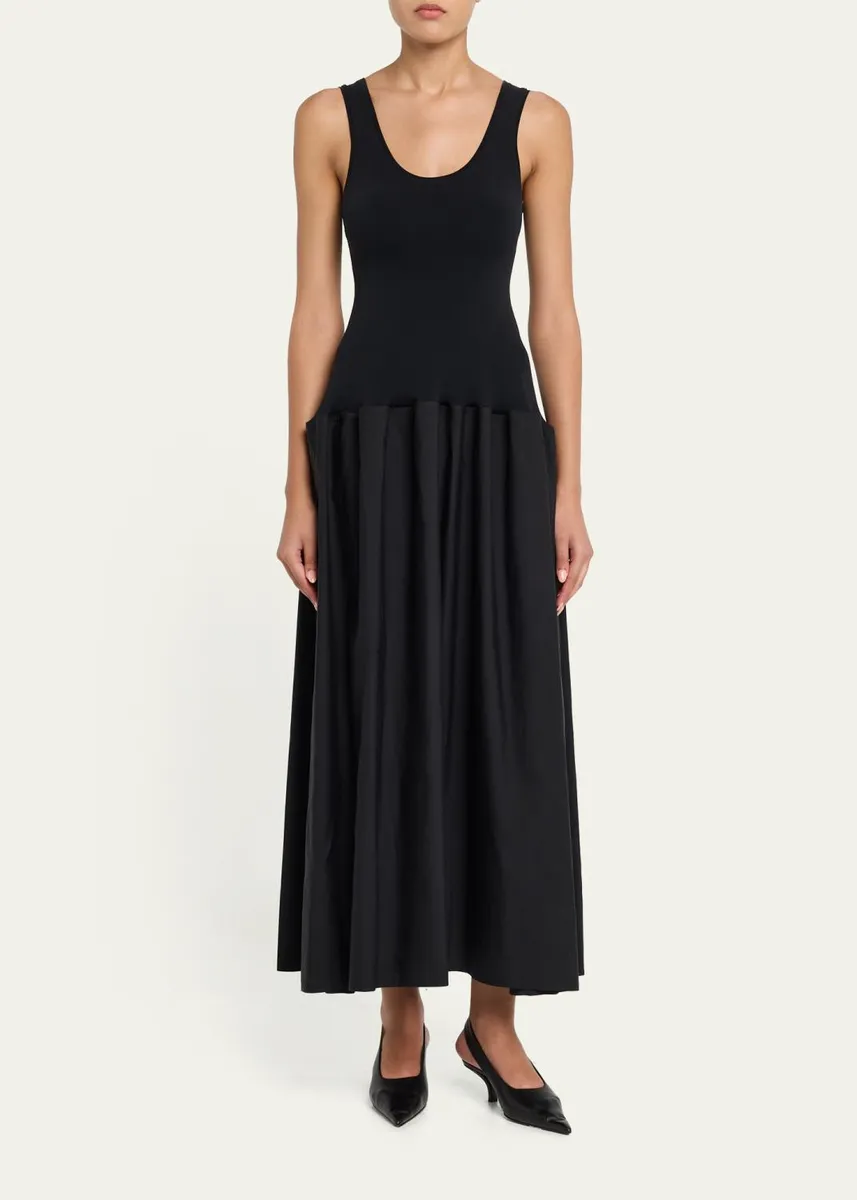FFORME Marina Sleeveless Cotton-Silk Flared Midi Dress | Thumbnail 2