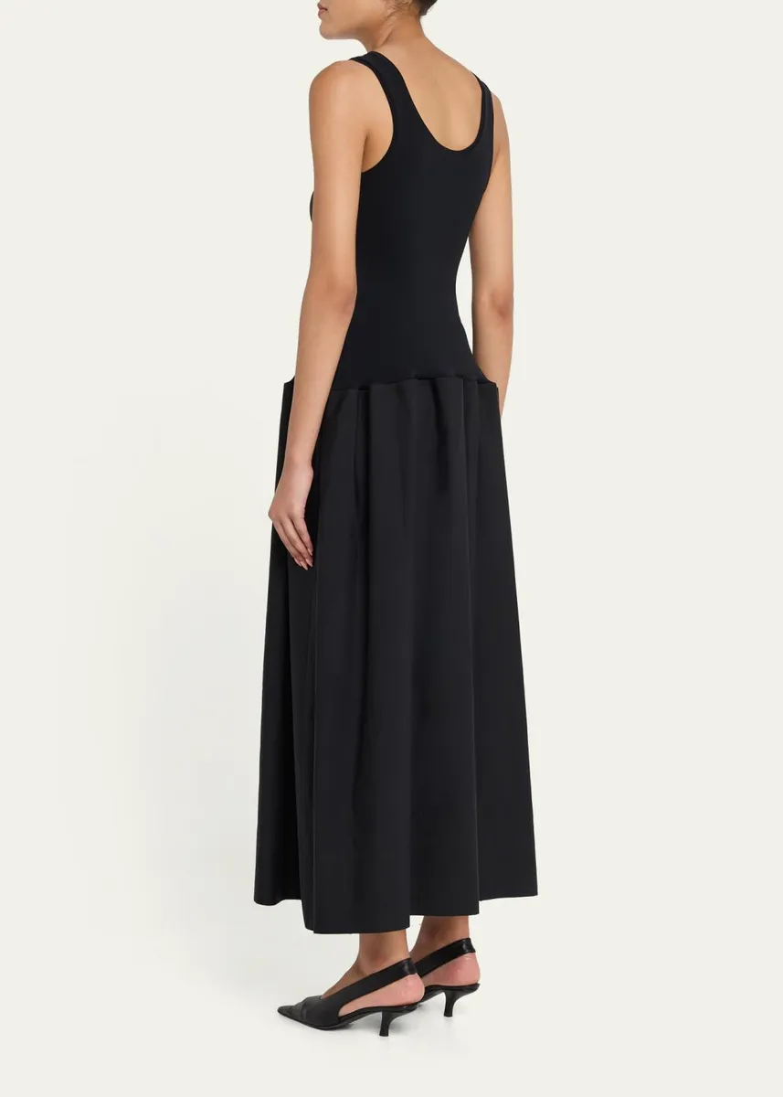FFORME Marina Sleeveless Cotton-Silk Flared Midi Dress | Thumbnail 3