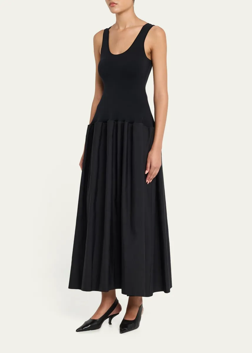 FFORME Marina Sleeveless Cotton-Silk Flared Midi Dress | Thumbnail 4