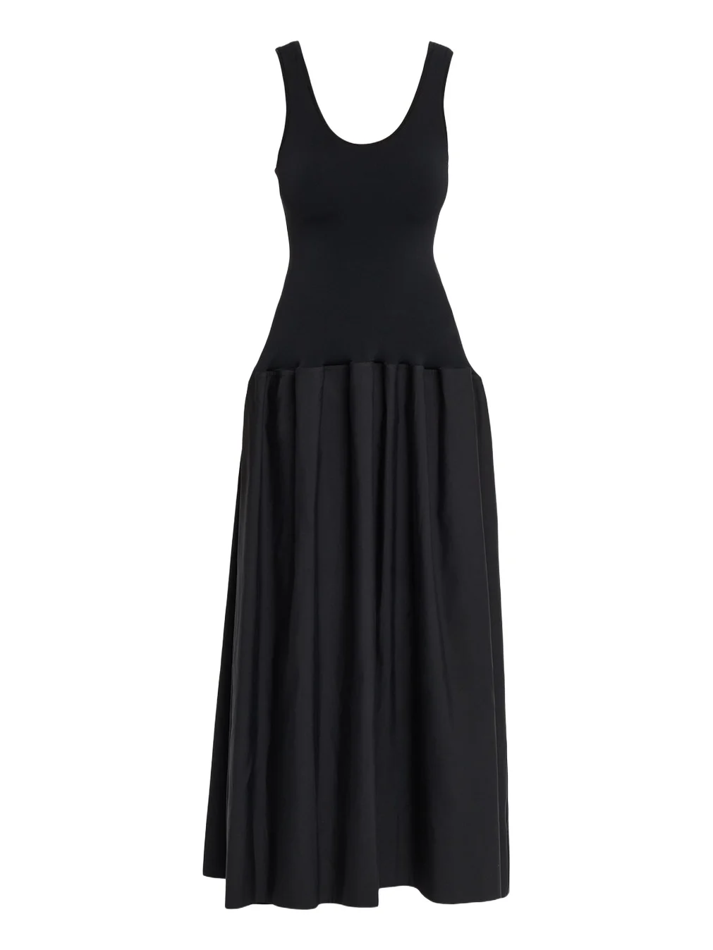 Marina Sleeveless Cotton-Silk Flared Midi Dress