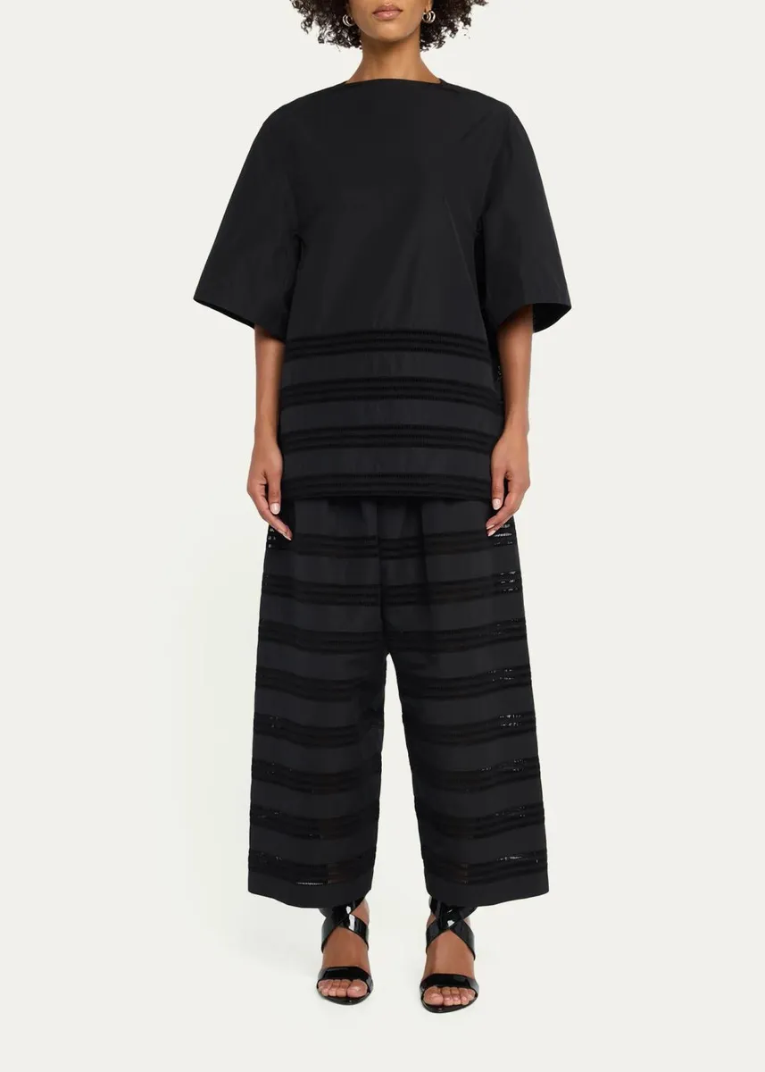 ALAÏA Embroidered Cotton Mini Round Dress | Thumbnail 2