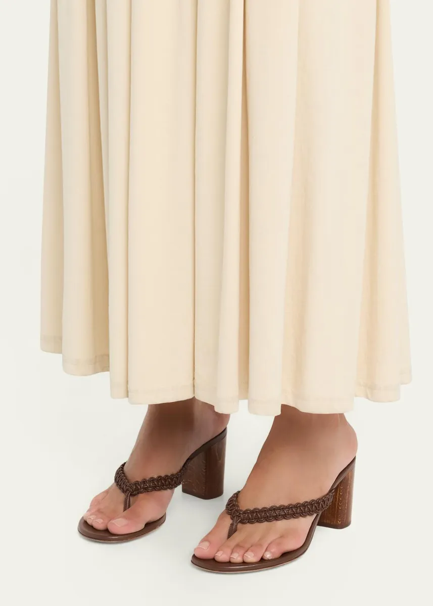 Gianvito Rossi 70mm Braided Nappa Leather Thong Sandals | Thumbnail 2