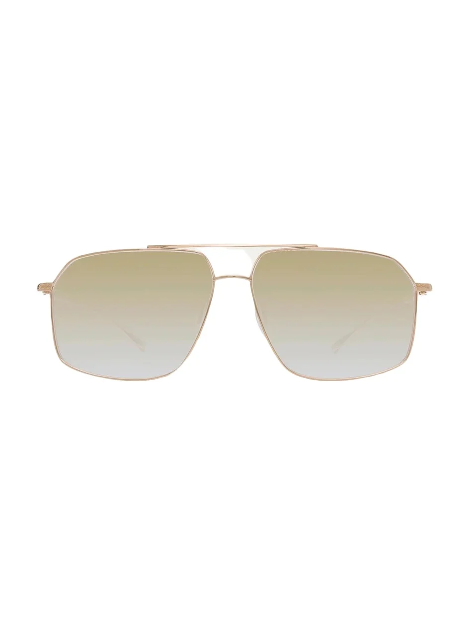 BARTON PERREIRA Men's Double-Bridge Titanium Aviator Sunglasses