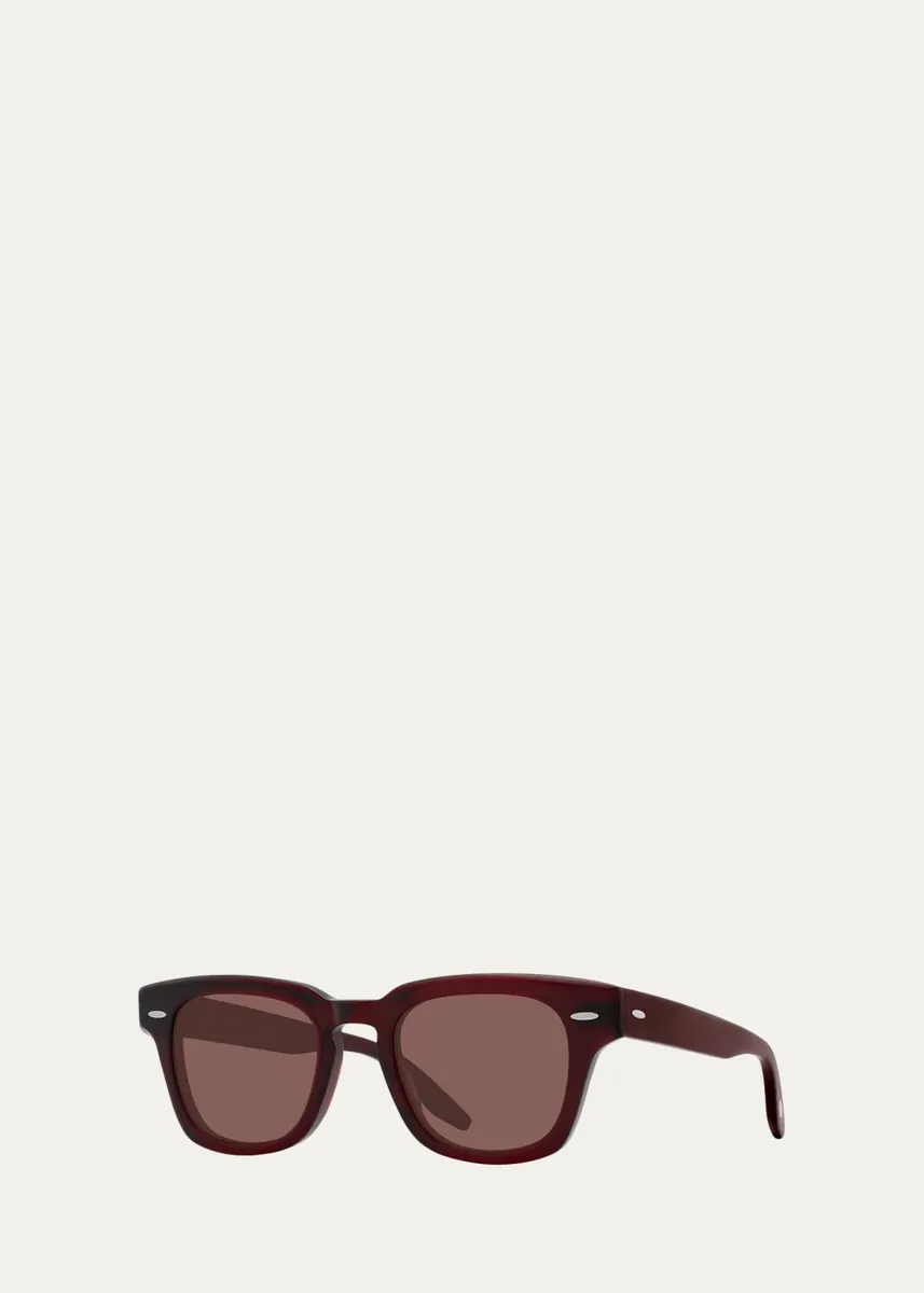 BARTON PERREIRA Men's Keyhole-Bridge Acetate Rectangle Sunglasses | Thumbnail 2 BARTON PERREIRA Men's Keyhole-Bridge Acetate Rectangle Sunglasses | Thumbnail 2