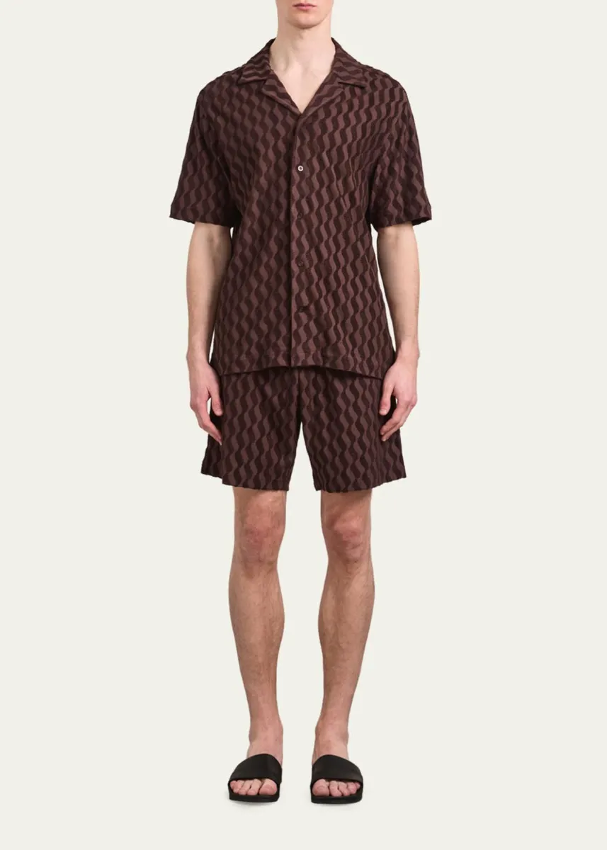 Frescobol Carioca Men's Listra Terry Jacquard Camp Shirt | Thumbnail 2 Frescobol Carioca Men's Listra Terry Jacquard Camp Shirt | Thumbnail 2