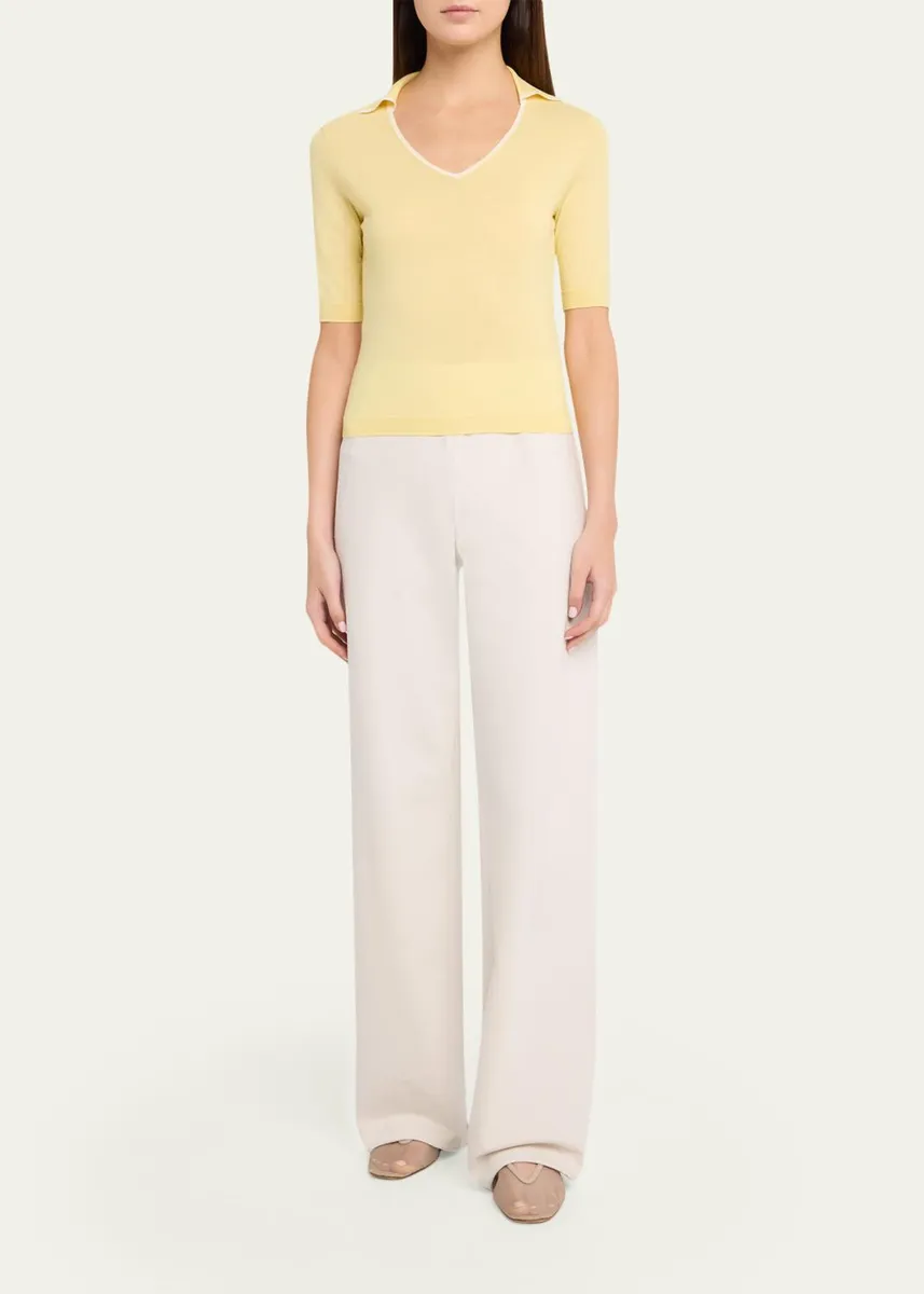 Vince Tipped Elbow-Sleeve Knit Top | Thumbnail 2 Vince Tipped Elbow-Sleeve Knit Top | Thumbnail 2