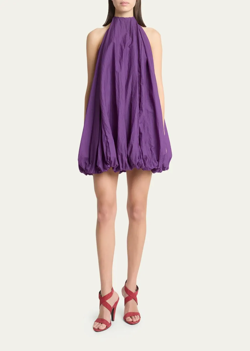 ALAÏA Halter Crinkle Balloon Mini Dress | Thumbnail 2 ALAÏA Halter Crinkle Balloon Mini Dress | Thumbnail 2